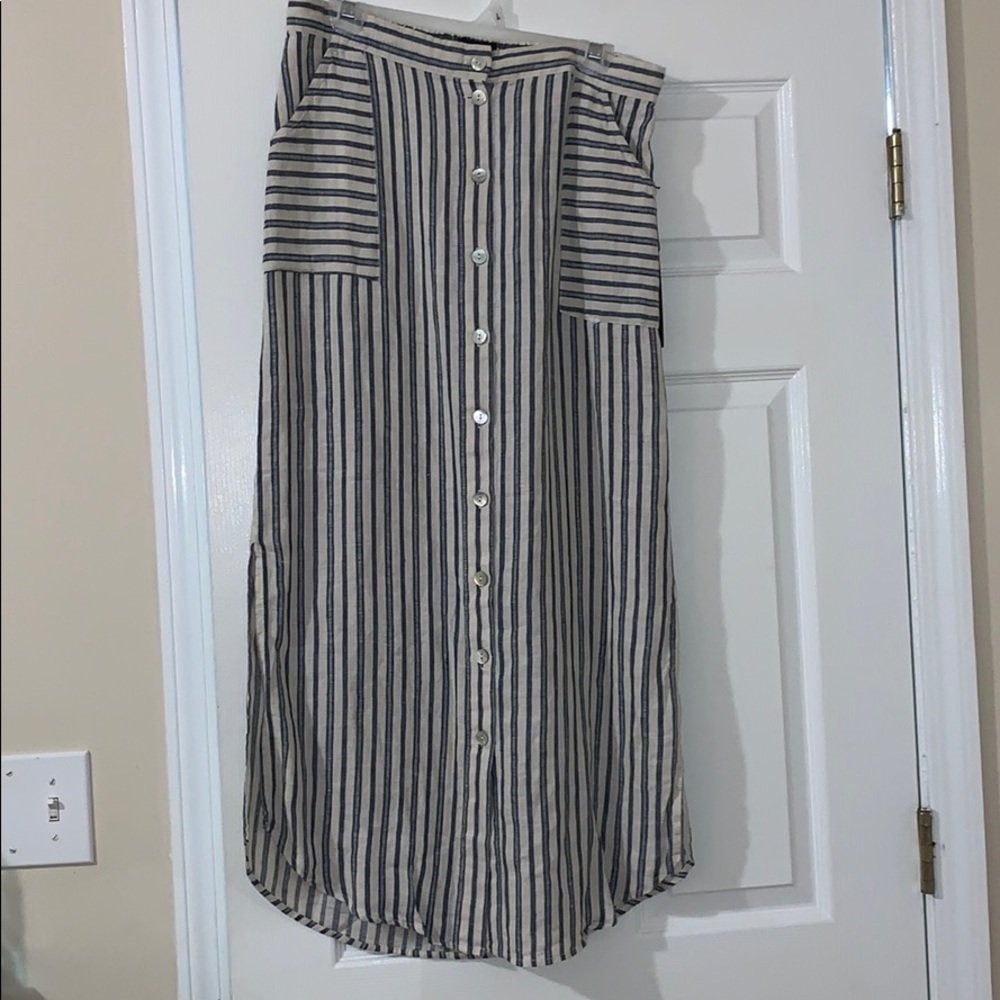 Tahari Linen Midi Skirt